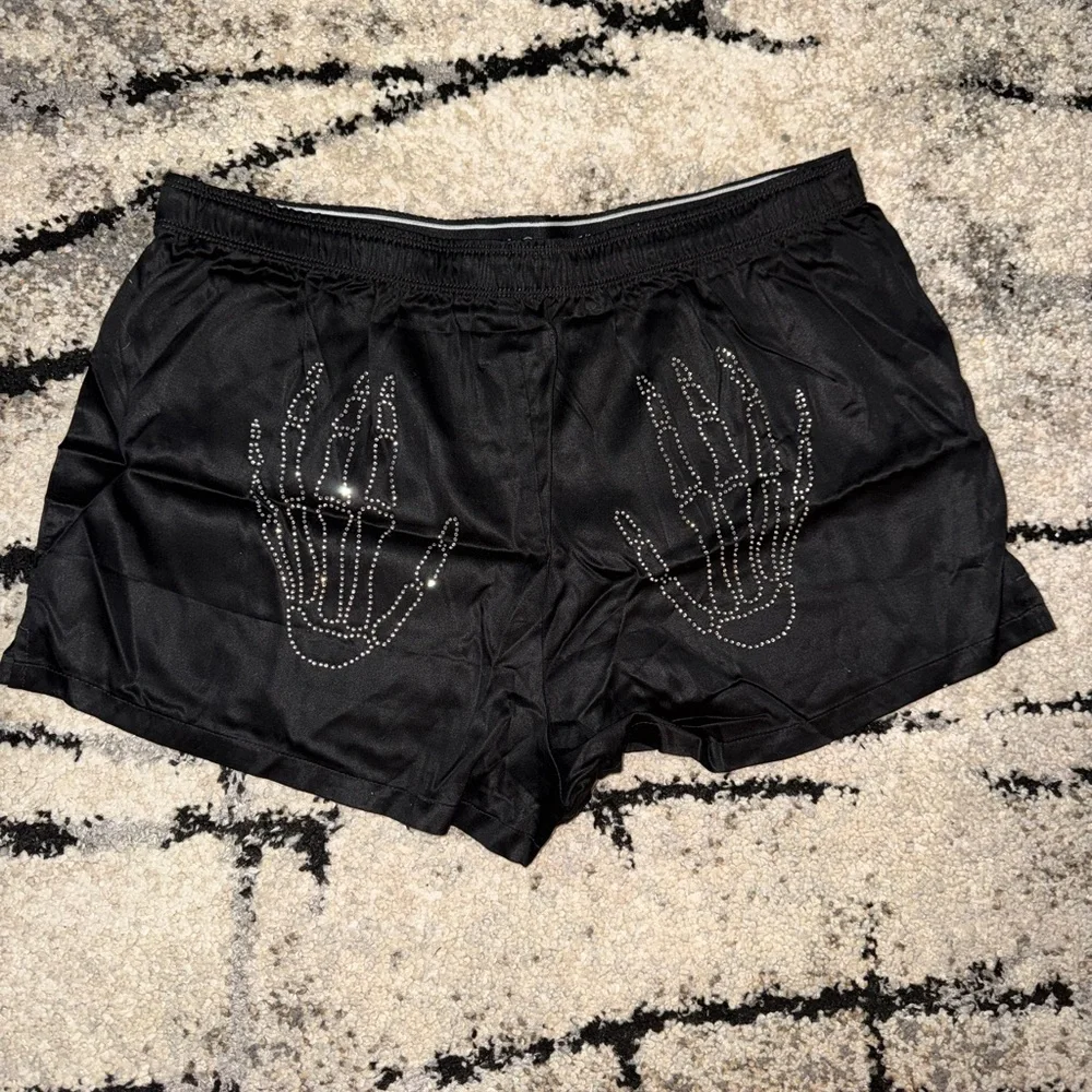 PINK Victoria's Secret Black Satin Boxer Shorts - Picture 2 of 2